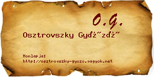 Osztrovszky Győző névjegykártya